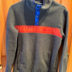 Cotopaxi Men Brown/Gray Fleece Jacket with Orange Blue Accents Size Small
